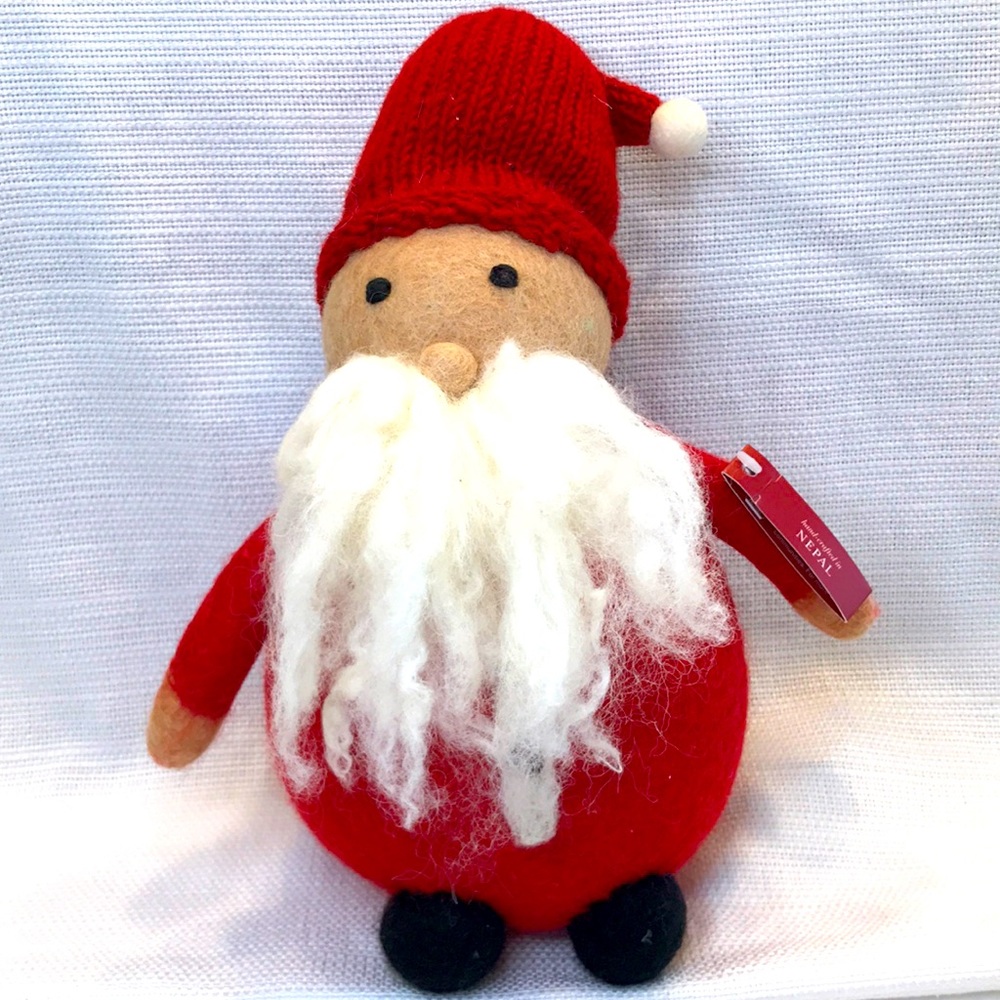 NWT Pottery Barn fair trade felted Santa